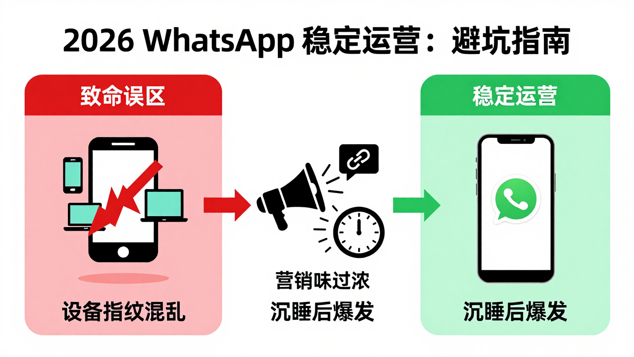 外贸业务员稳定 WhatsApp 系统:2026 年,你的账号为什么总是“活不过”三个月? 外贸业务员稳定 WhatsApp 系统:2026 年,你的账号为什么总是“活不过”三个月?