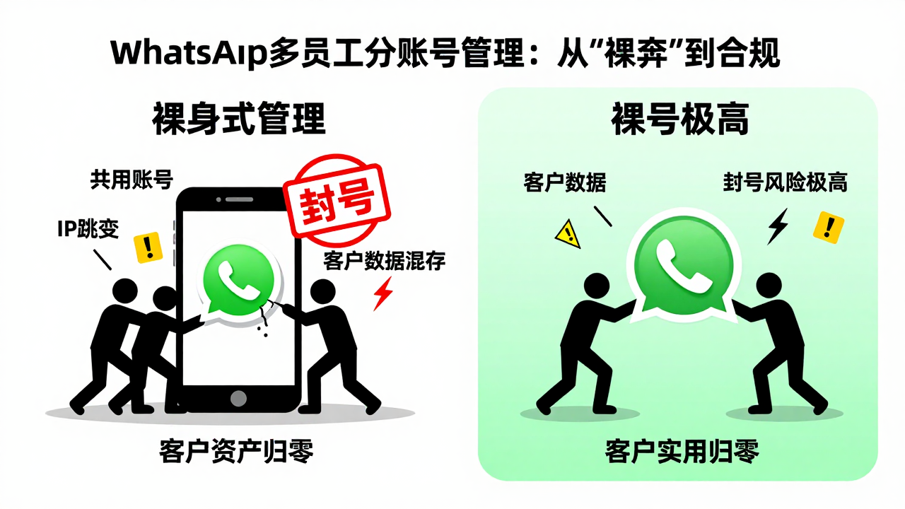 WhatsApp 多员工分账号管理：从“裸奔”到合规的必经之路