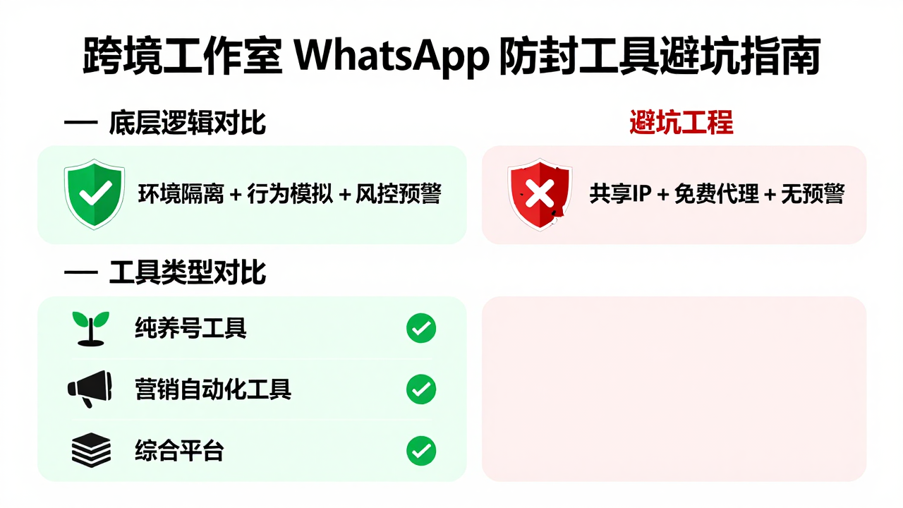 跨境工作室 WhatsApp 防封工具怎么选才不踩坑 跨境工作室 WhatsApp 防封工具怎么选才不踩坑