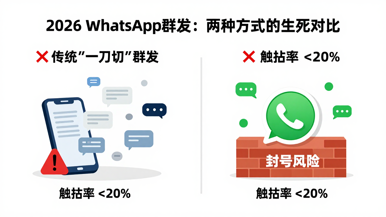 定制额度 WhatsApp 群发系统:2026 年跨境企业必须搞懂的三个真相 定制额度 WhatsApp 群发系统:2026 年跨境企业必须搞懂的三个真相